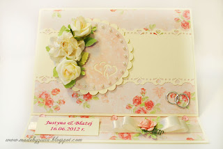 kartka ślubna sztalugowa skłądaczek wesele kartka na wesele ręcznie robiona