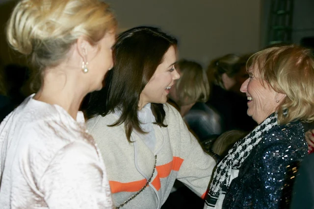 Crown Princess Mary at the Mark Kenly Domino Tan fashion show in Copenhagen