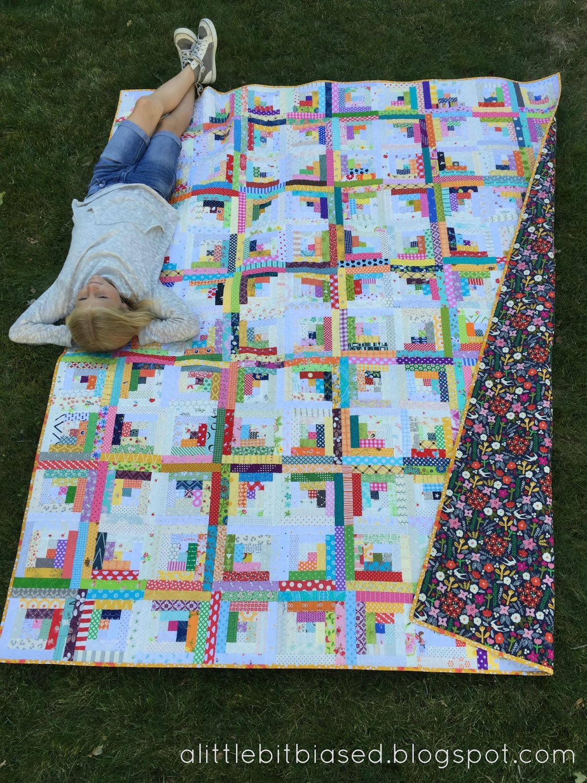 Gigi s Thimble: Scrap Quilt Challenge + My Scrappy Log Cabin Quilt + A Free Log Cabin Block Pattern