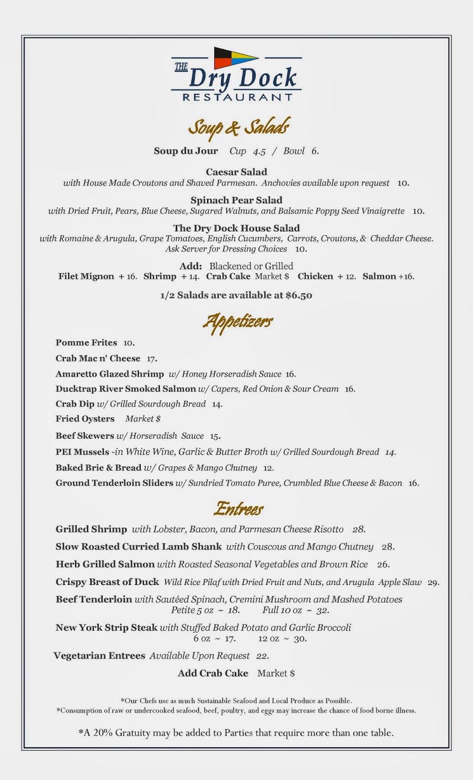 The Dry Dock Restaurant W E E K E N D