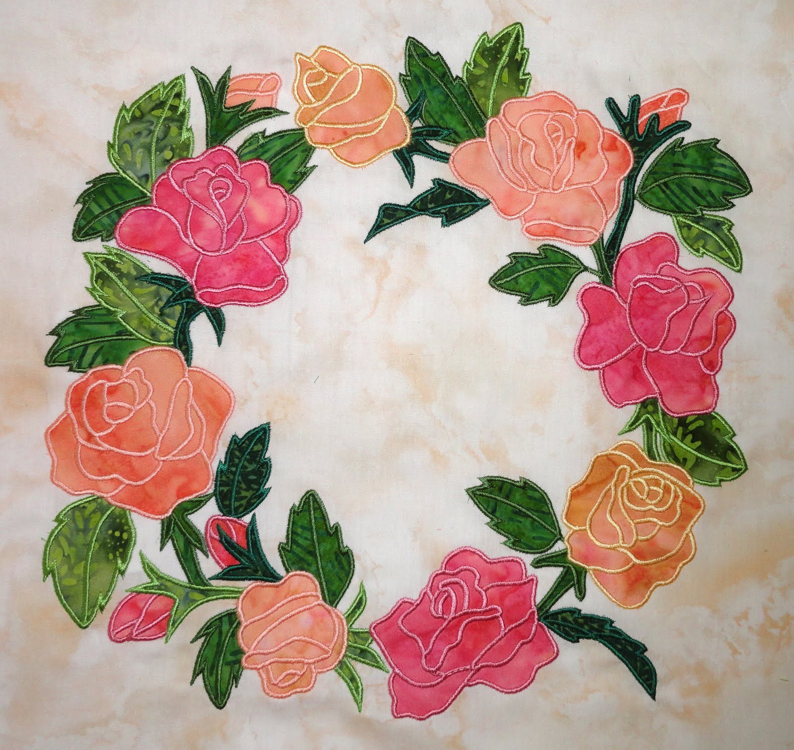 Anna's Awesome Appliques Rose Wreath
