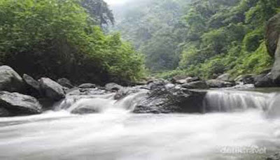 Arus sungai di Air Terjun Madakaripura