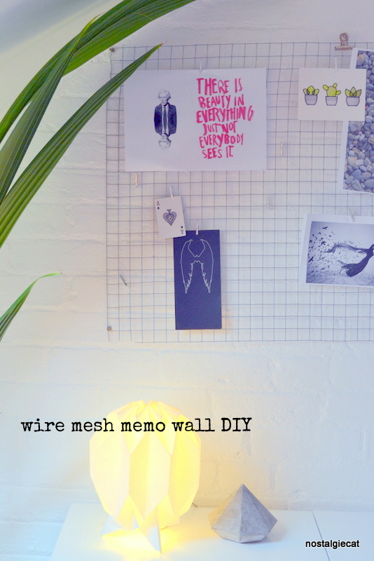 nostalgiecat Wire mesh memo wall DIY