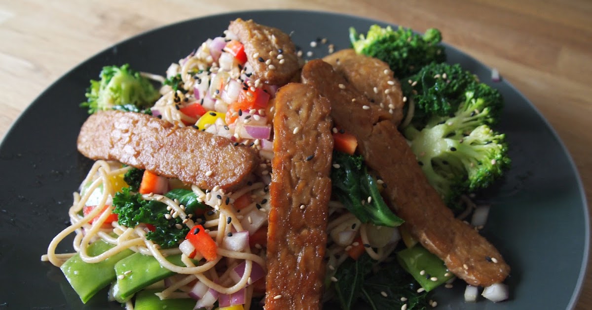 Where the Veggies Are Veggies, Tempeh and Noodles with SesameGinger