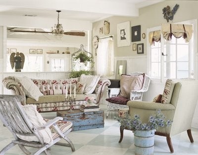 Diseño de salas en estilo Shabby chic | Ideas para decorar, diseñar y