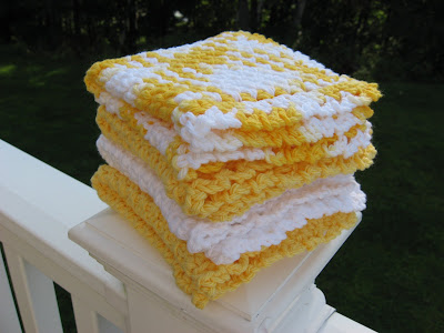 Sunshine Crocheted Cotton Washcloths