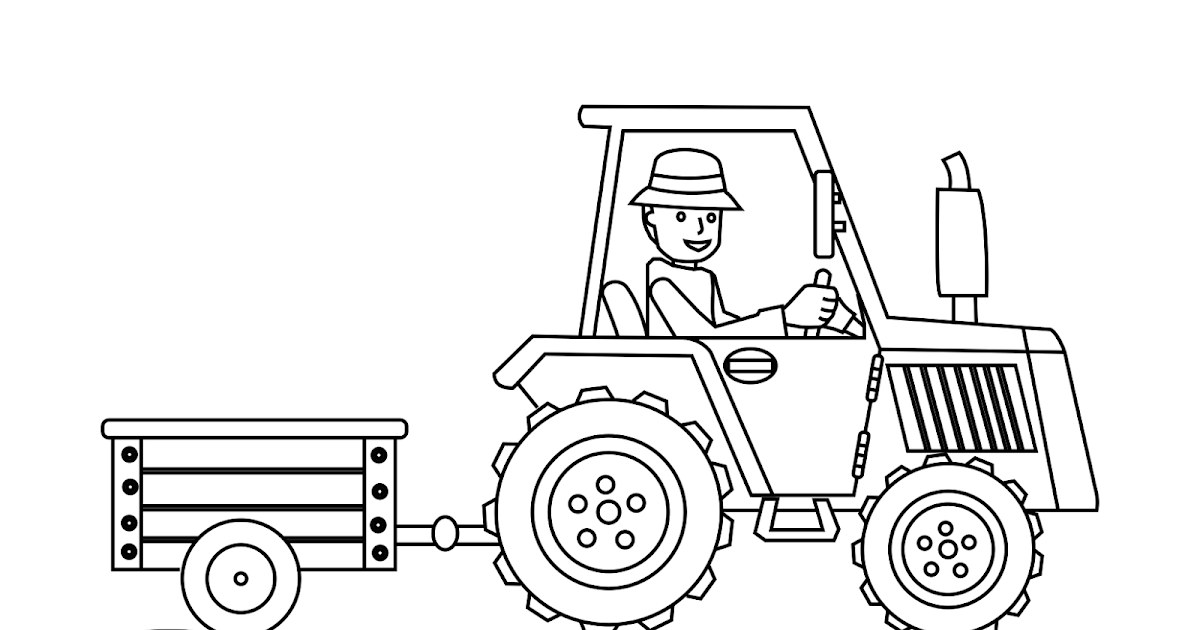 Simple Tractor Coloring Page