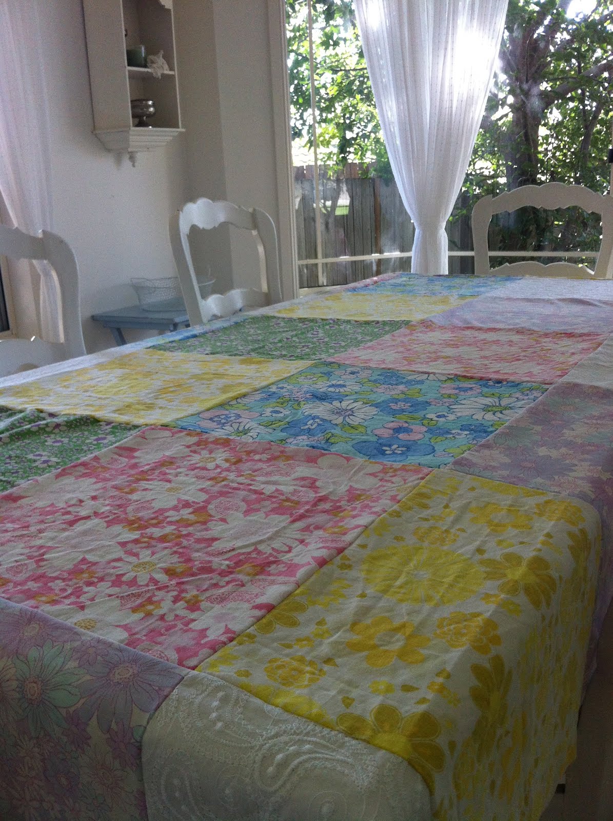 Lilies for Kate patchwork tablecloth