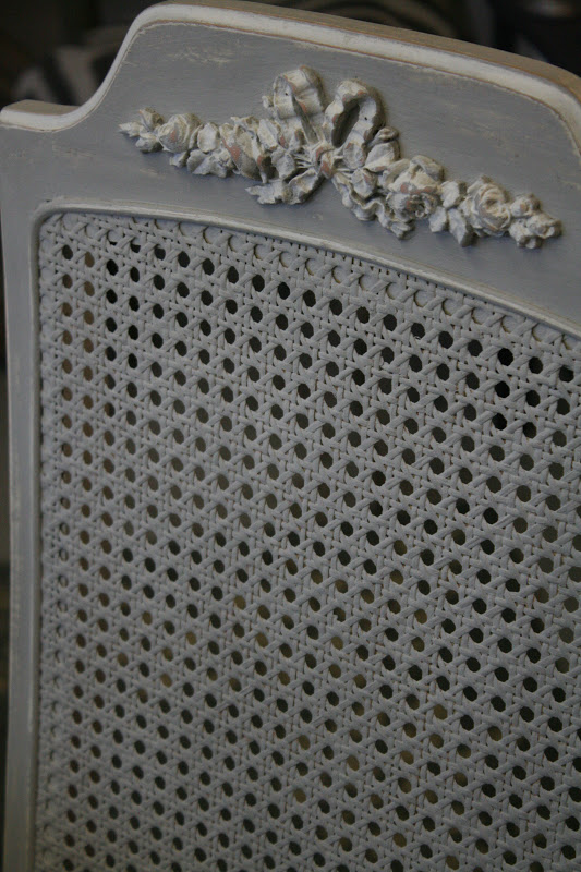 Reloved Rubbish Grey Cane Back Dining Chairs