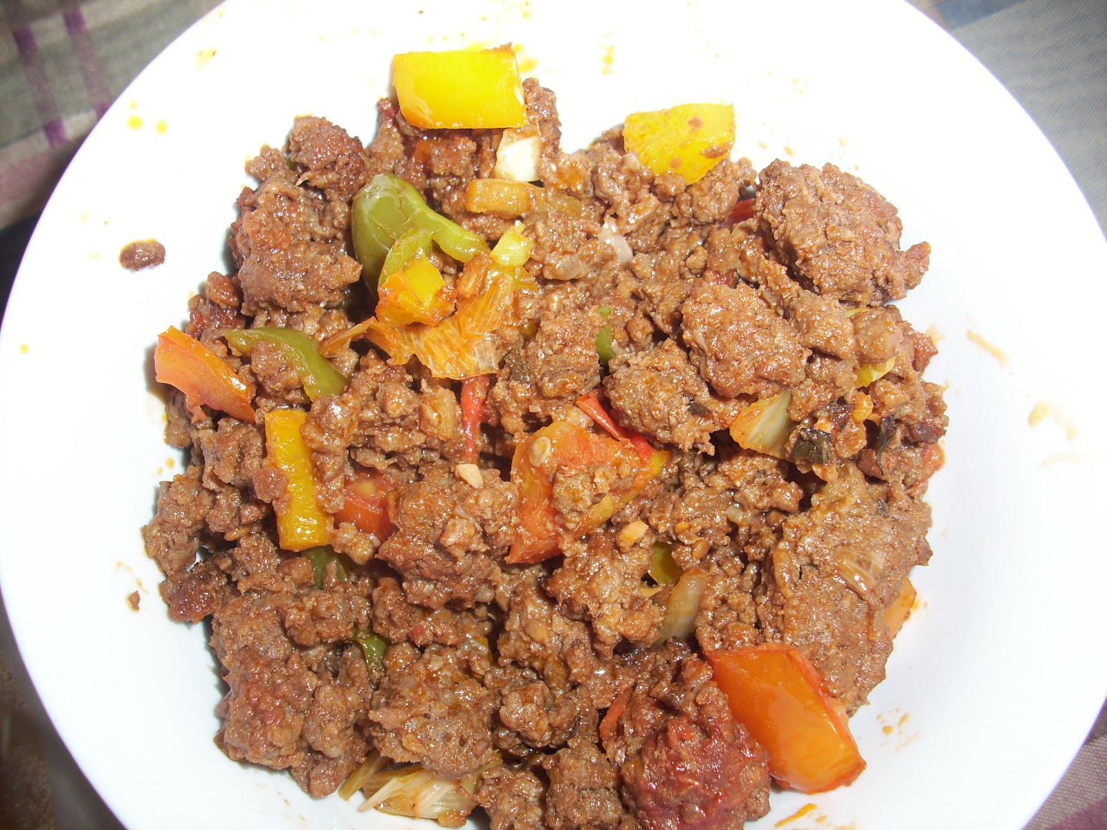 Cocina casera República Dominicana Cocinando carne de res molida