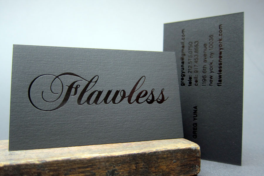 Publicide Inc. NYC Printing, Letterpress and Design Flawless Black Cards