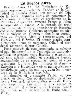 Recorte sobre ajedrez del diario ABC de Sevilla, del 13 octubre 1946