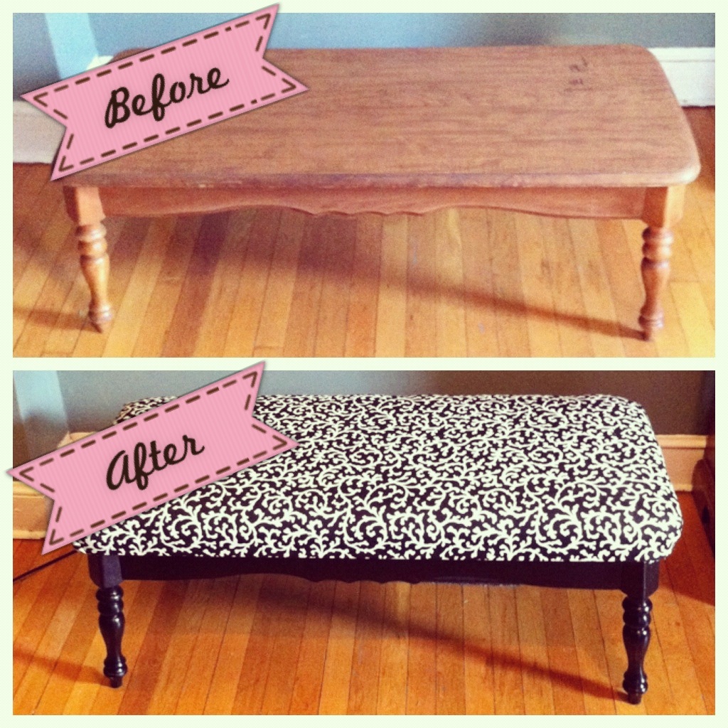 Piper Riley DIY Bench out of an old coffee table