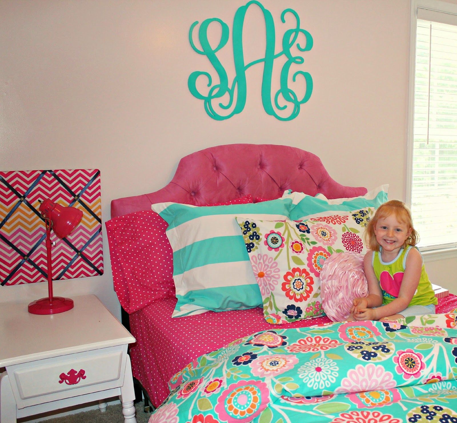 carolina on my mind Big Girl Bedroom Monogram Over Bed