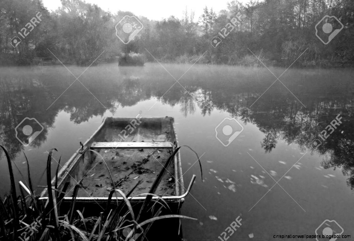 Autumn Fall Misty Morning Lake Landscape In Black And White Stock Autumn Fall Misty Morning Lake Landscape In Black And White Stock