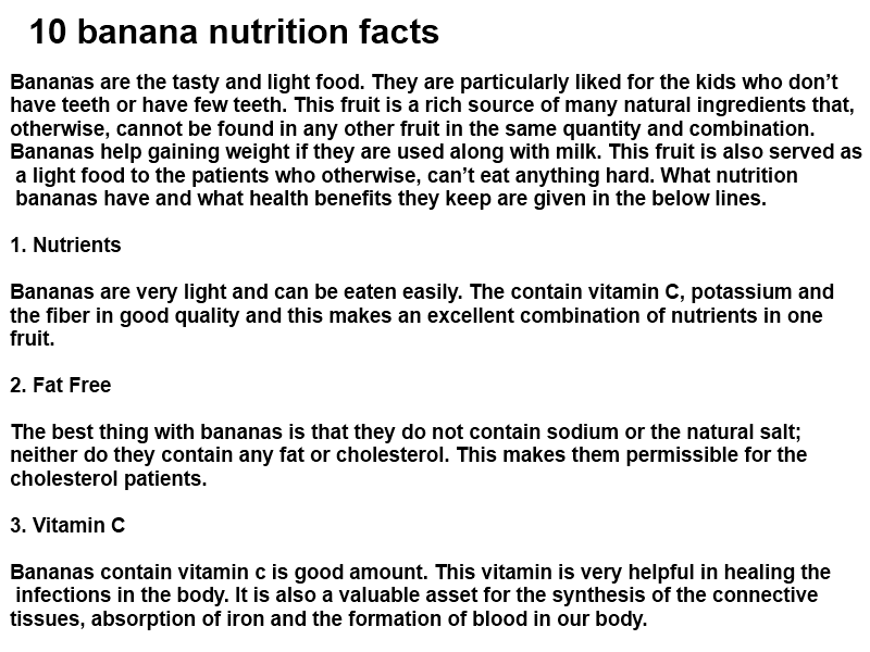 nutrition bananas Nutrition