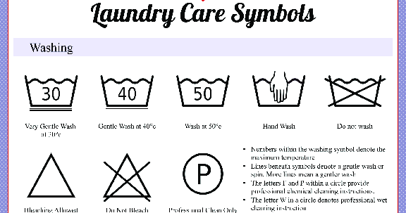 A Guide to Laundry Symbols (Printable Cheat Sheet) | Glamumous!
