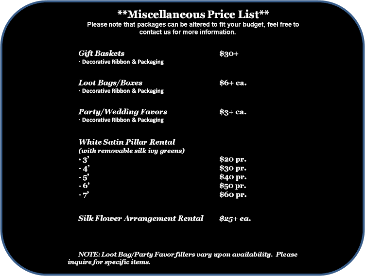 Miscellaneous Price List 2011