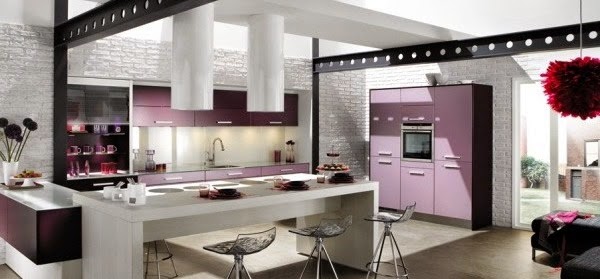 Cocinas modernas en color púrpura y lila - Colores en Casa