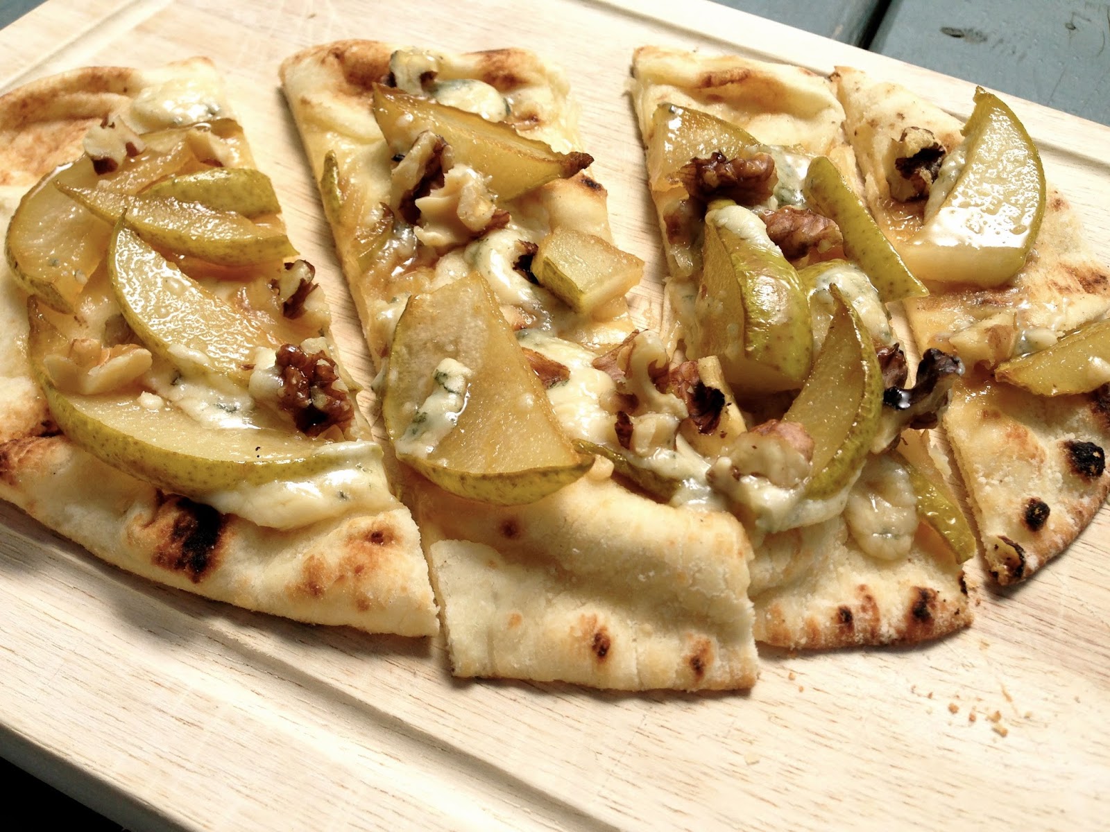 Pear + Blue Cheese + Honey + Walnuts = Flatbread Glory
