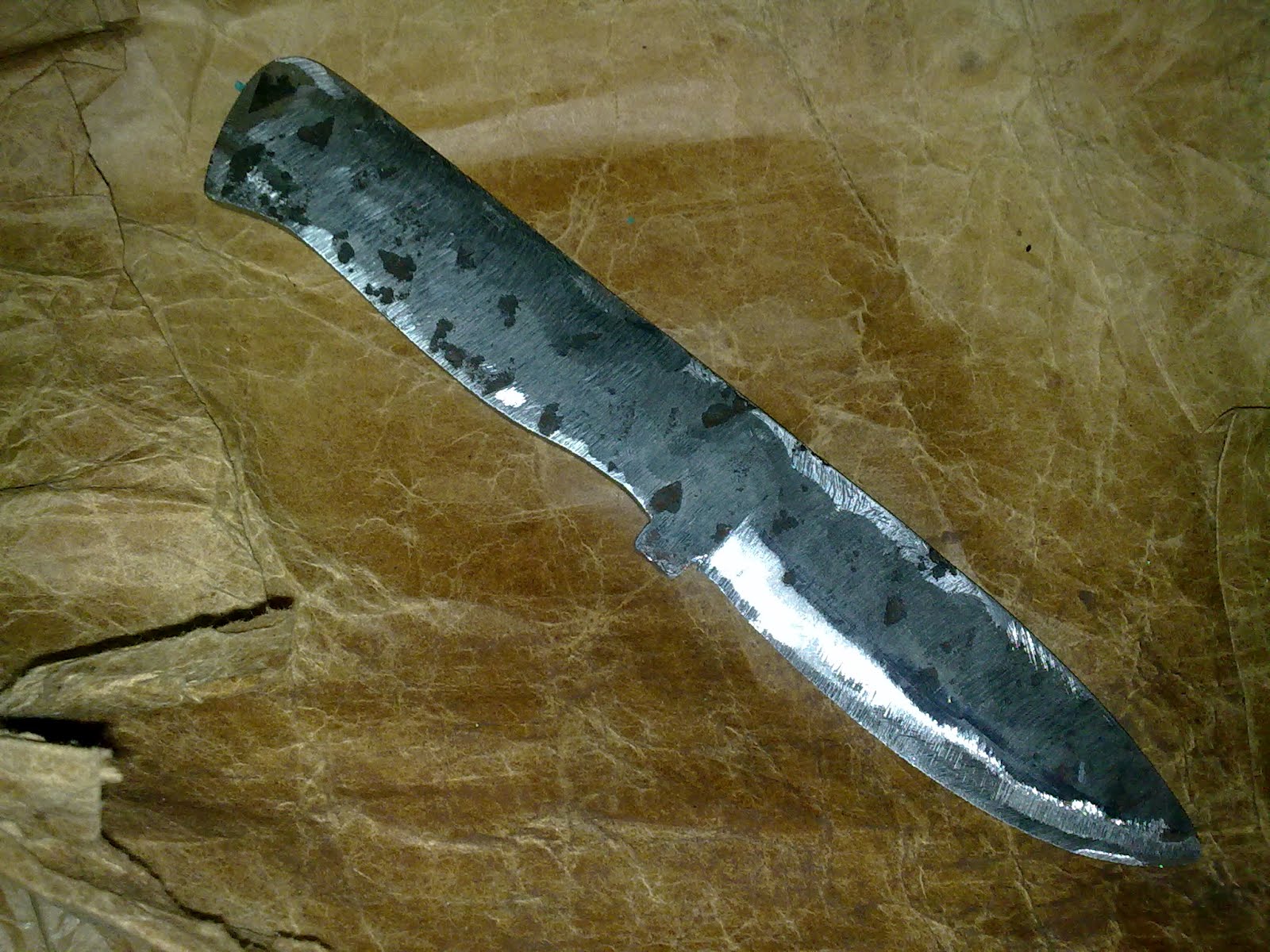 My Bushcraft Knife Creating a ricasso line and bevel the blade
