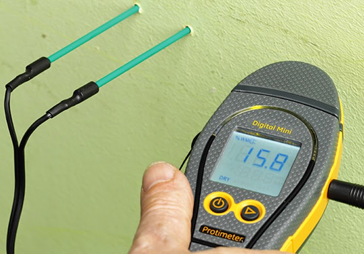 Survey Express Services Measuring Moisture With a Protimeter Moisture