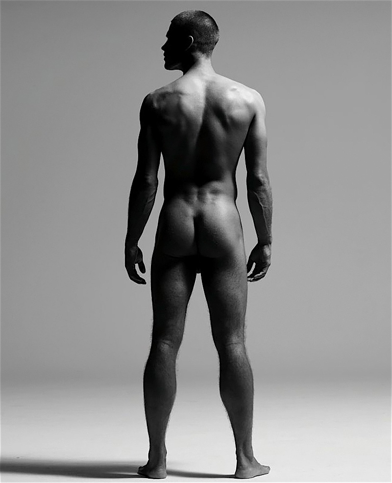 Black man posing naked