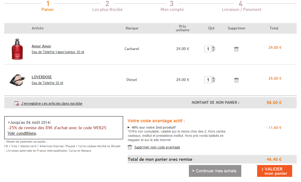 Coupons reduction nocibe