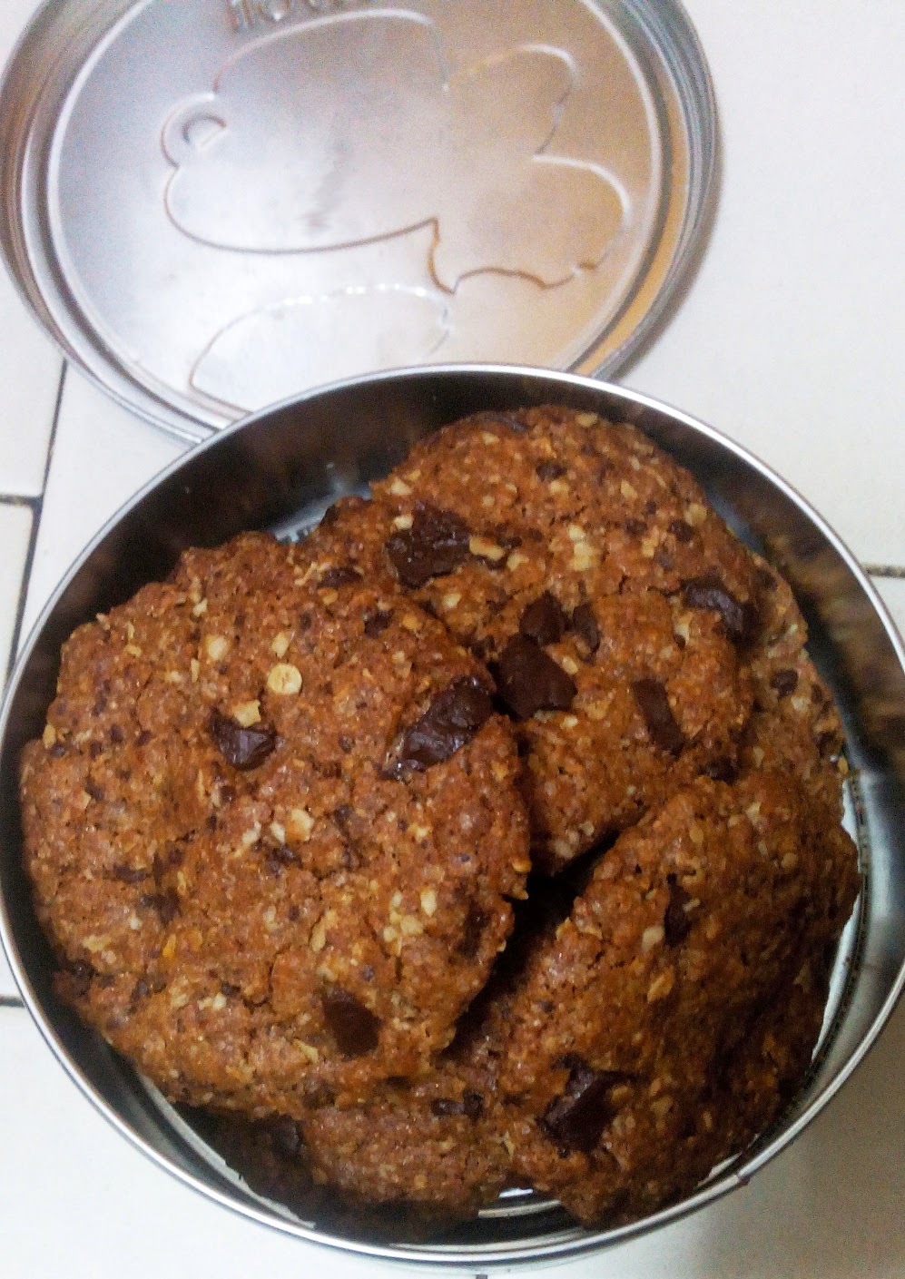 cookies integrales de avena y chocolate