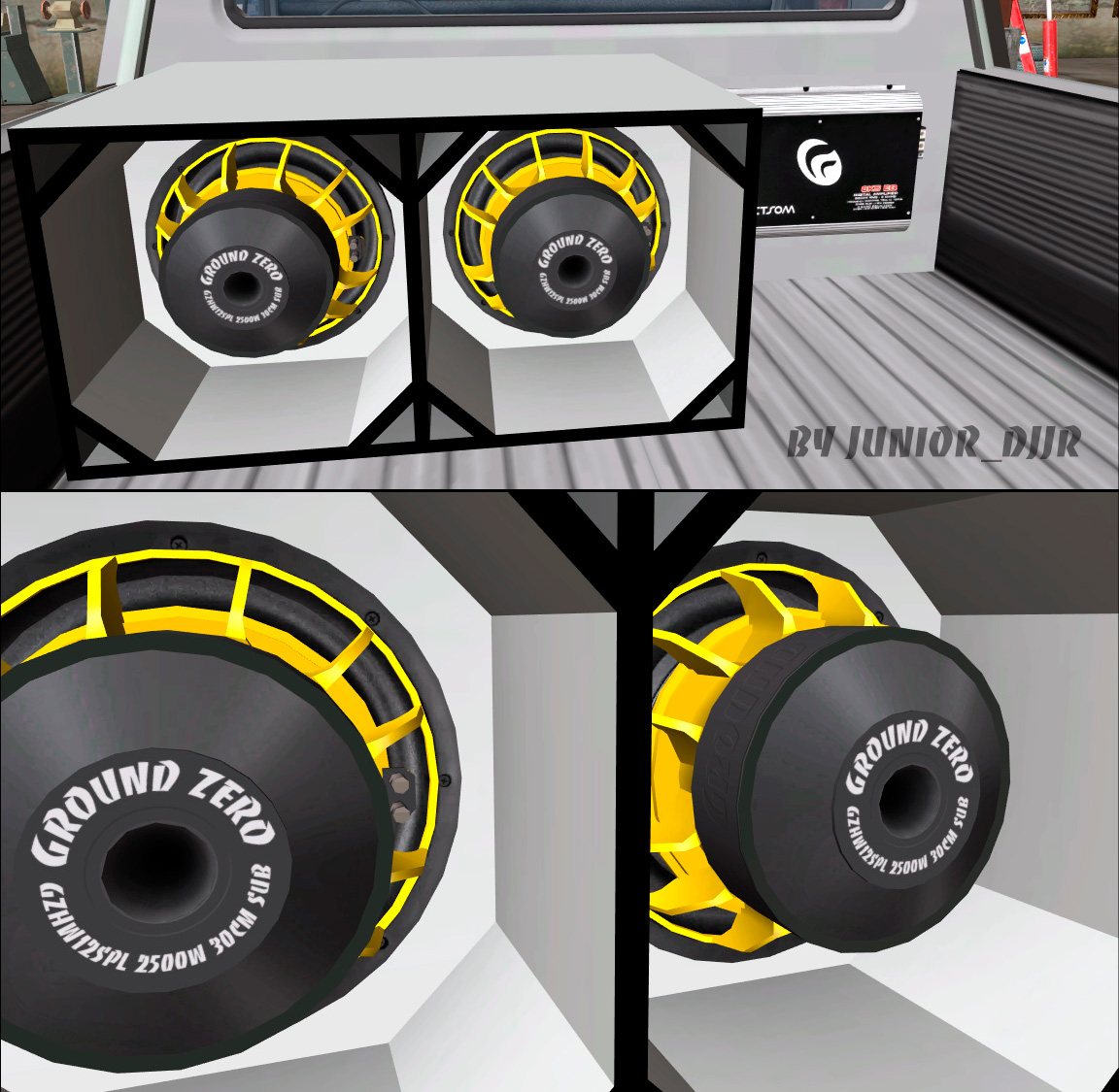 Subwoofer Ground Zero Hydrogen gzhw 12spl Tuning Mod Parts Peças