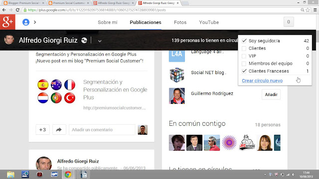 Segmentación y Personalización en Google Plus