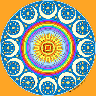 Adult coloring page- celestial mandala