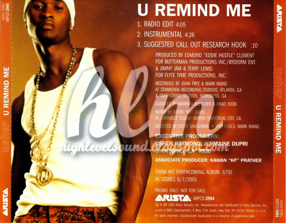 highest level of music Usher U Remind Me(Promo_CDS)2001hlm