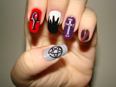 nail art gótica, unhas gothic