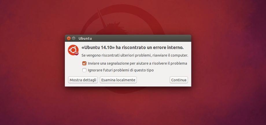 Segnalazione errori in Ubuntu 14.10 Utopic 
