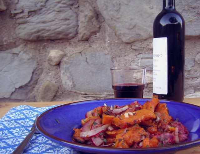 Roasted Butternut Squash with Red Onion, Oregano and Mint