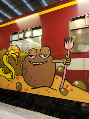 Action painting bringing art to the trains