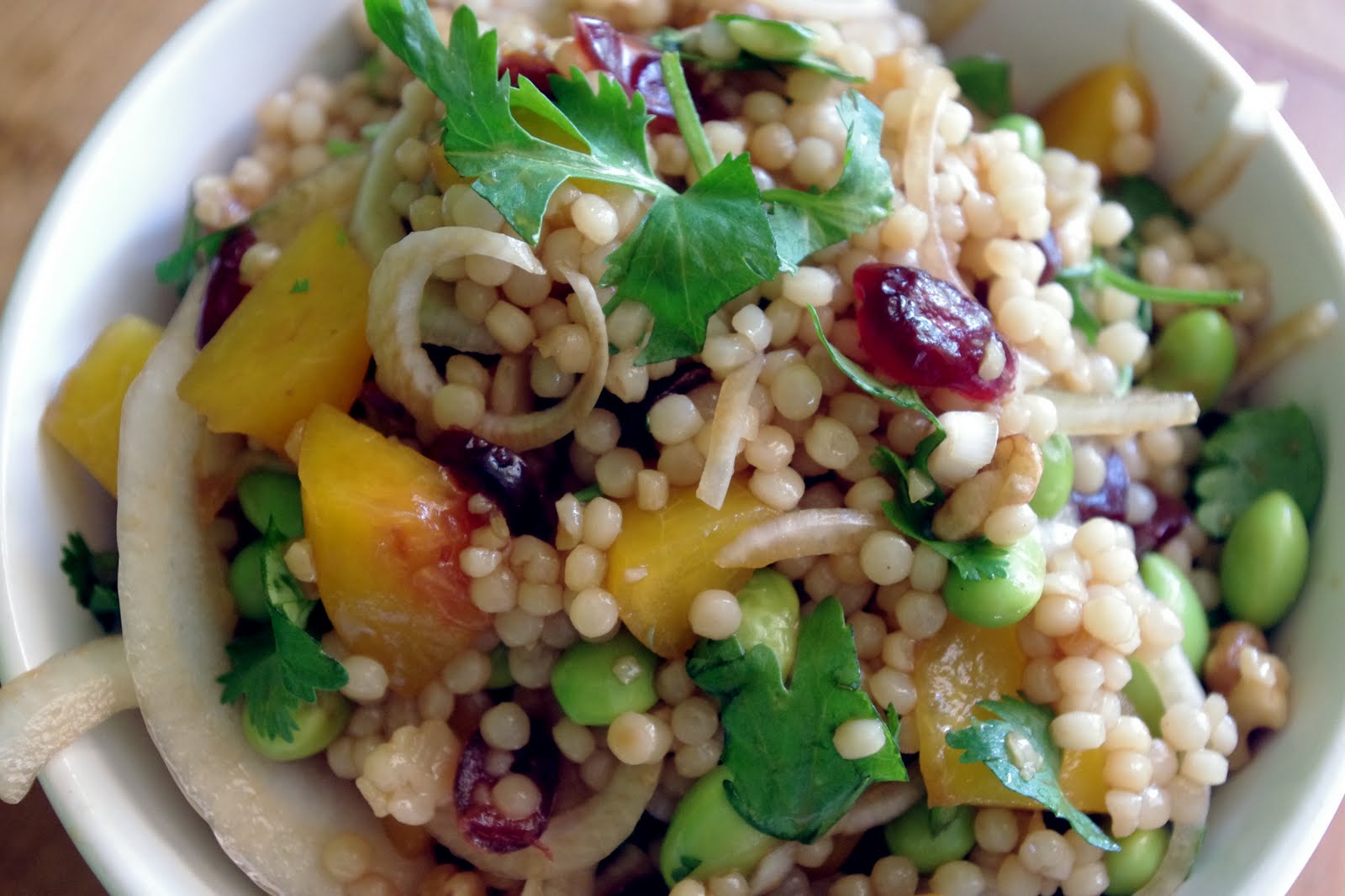 Bite me, I'm vegan Israeli Couscous Salad