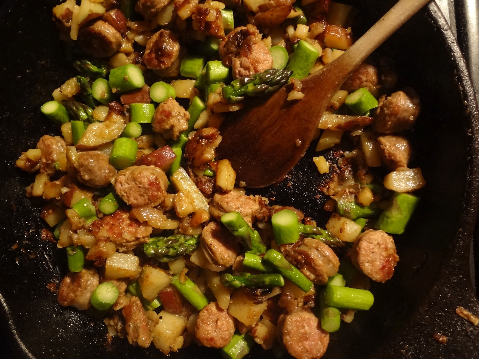 Domestic Bliss Asparagus Chorizo Hash