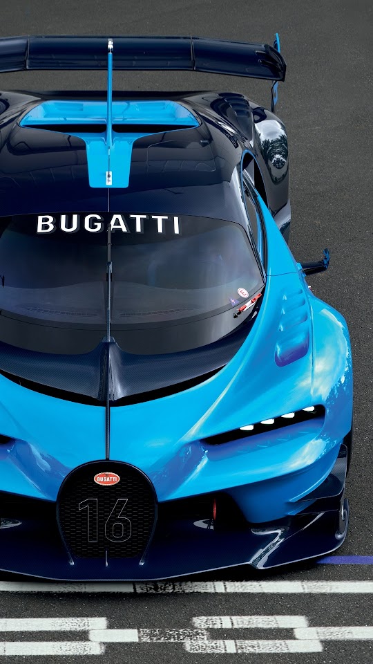 Blue Bugatti Vision Gran Turismo 2015 Android Wallpaper