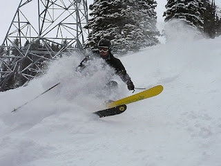 Chris Becker gets into the deep at Snowbird Resort Chris Becker gets into the deep at Snowbird Resort