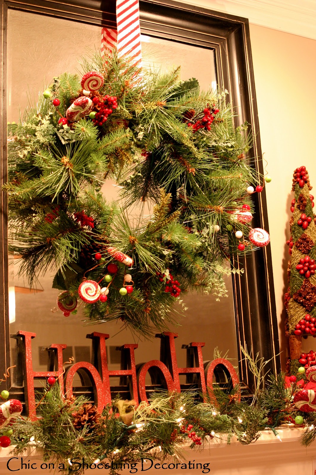 Chic on a Shoestring Decorating: Sprucin' up my Christmas mantel on the