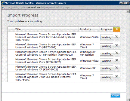 WSUS Console