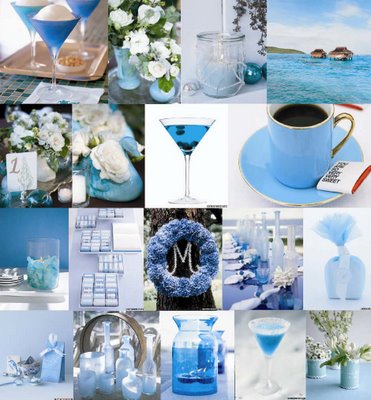 the color blue is easily assimilated into all aspects of wedding decor