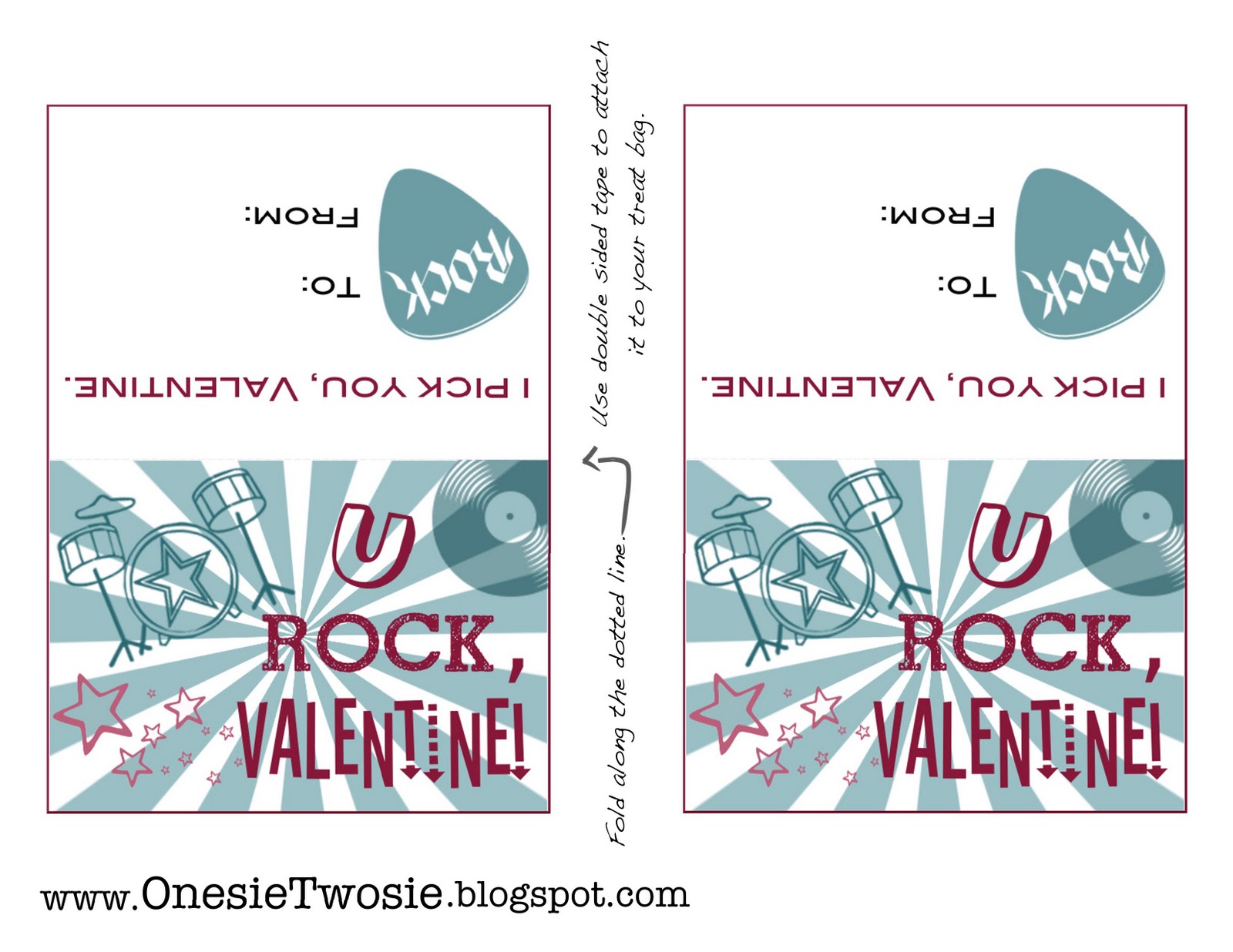 Onesie Twosie: Free Valentine Card Printable!