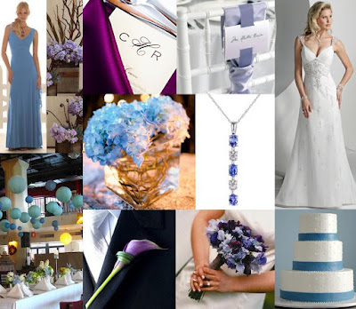  of planning her wedding which has a blue and purple color scheme