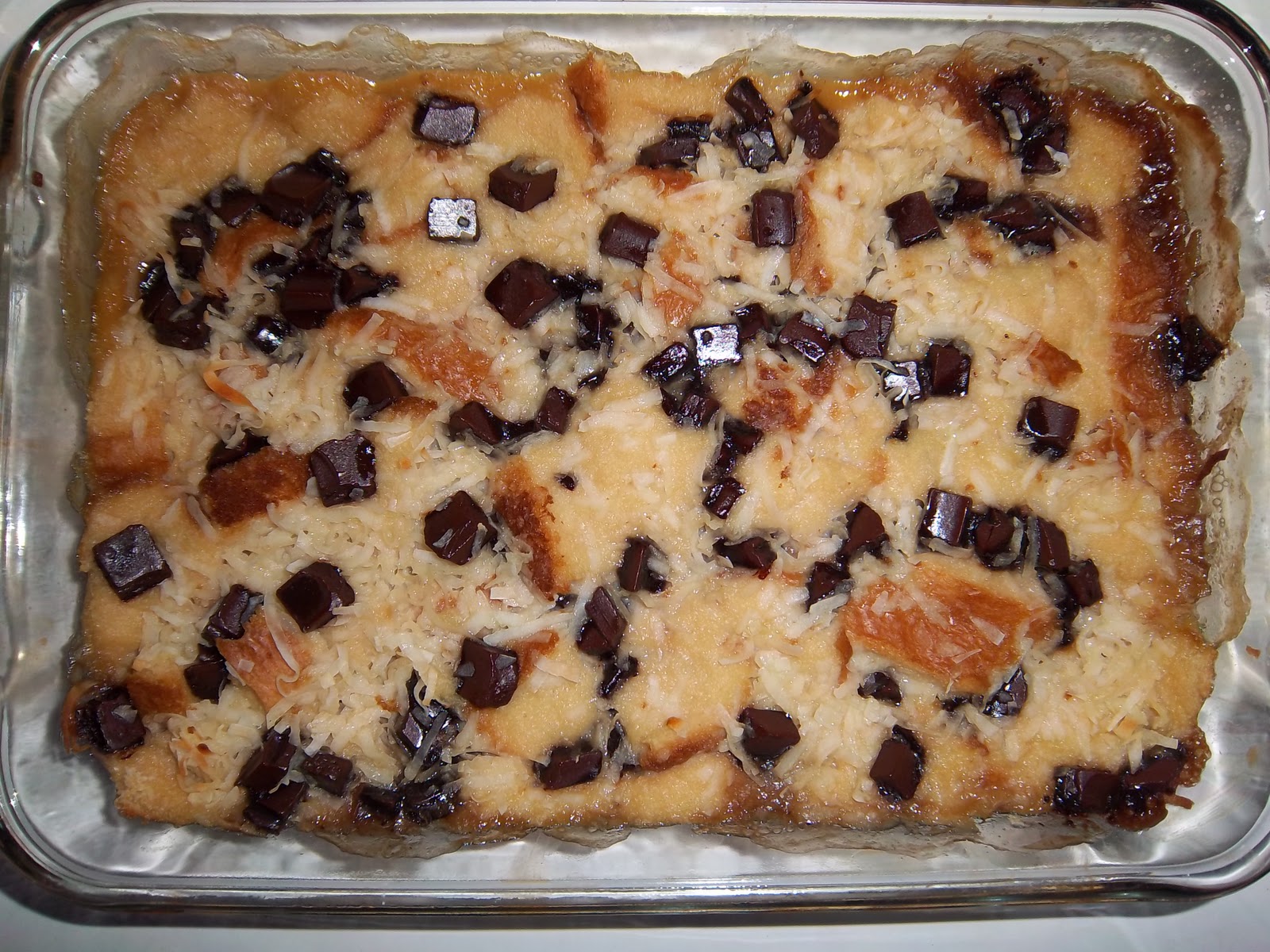 Jazzy Allergy Recipes Egg Free, Dairy Free, Nut Free Coconut Chocolate Chip Bread Pudding