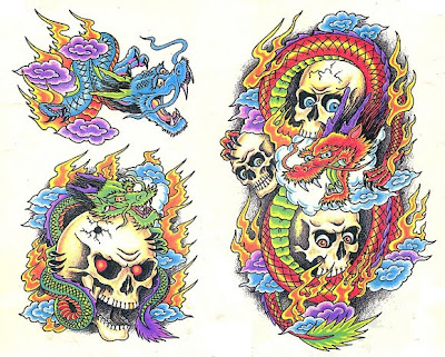 Skull Tattoo Flash Design