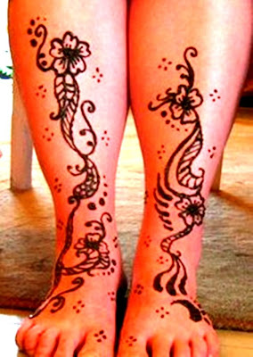 Cross Flower Leg Tattoos Girls