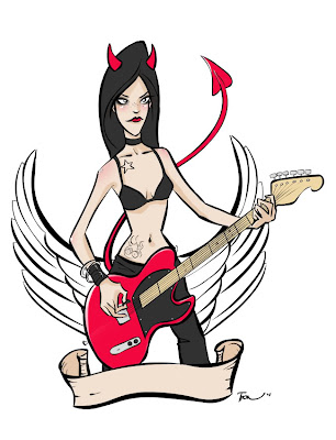 Girls Musician Devil Tattoos